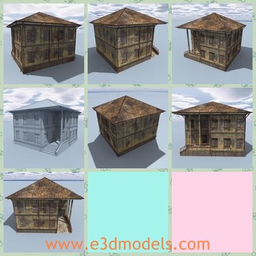 3d model the abandoned and old house - This is a 3dmodel of the abandoned house,whichis low poly, which makes it suitable for use in games and real time applications.All these aditional models also prepared for games, low polygonal and unwrapped textures.