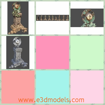 3d model the ancient altar - This is a 3d model of the ancient altar,which is made in fantasy style and the column is solid and made of stones.The model is highly built.