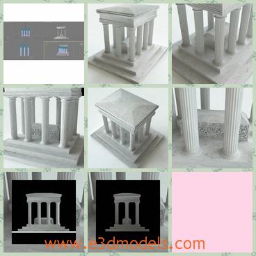 3d model the ancient tomb - This is a 3d model of the ancient tomb,which is surrounded by several columns around it.The model is great and glorious.