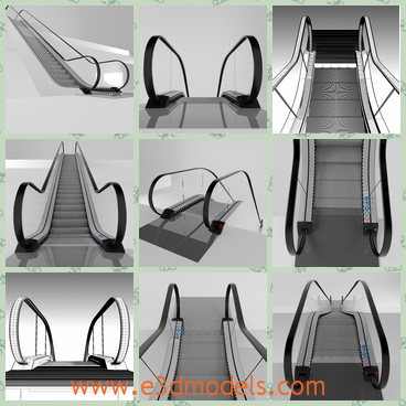 3d model the animated steps - This is a 3d model of the animated steps,which is common in the big commercial zones and the textures are fine and safe.