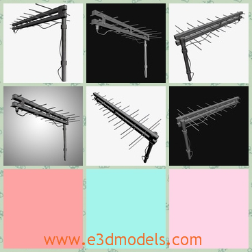 3d model the antenna with the stick - This is a 3d model of the antenna with a stick,which is made of wood and the model is compatible for games, animations and other specifications.