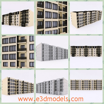3d model the apartments - This is a 3d model of the apartments,which is modern but common in society.The model is the residential flats.