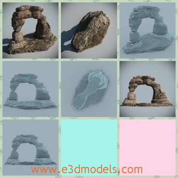 3d model the arch-shape rock - This is a 3d model of the arch-shape rock,which is shaped by natural force in nature.The rock and the shape are common in the northwestern areas of China.