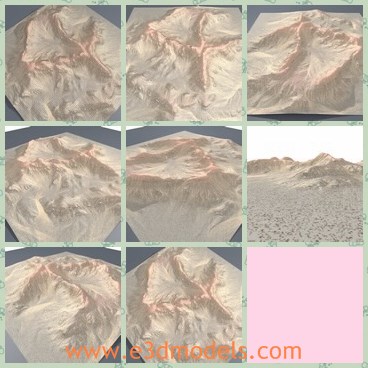 3d model the bare mountain - This is a 3d model of the bare mountain,which is  large and there is nothing except stones and rocks.