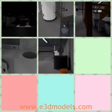 3d model the basement - This is a 3d model of the basement,which is small and made to store stuffs such as the bike,the dryer,the washer and heater.