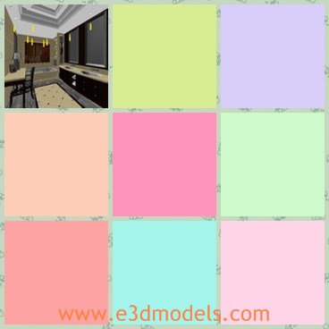 3d model the bathroom - This is a 3d model of the bathroom,which is large and modern.The model is spacious and made with good quality.