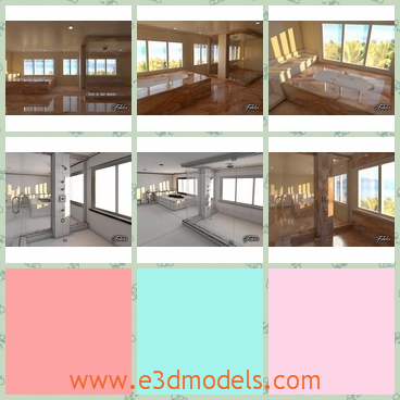 3d model the bathroom in modern - This is a 3d model of bathroom in modern,which is made by a famous creator in the world.The model is spacious and arranged with marvellous equipments.