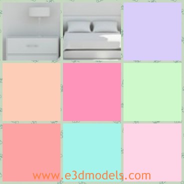 3d model the bedroom - This is a 3d model of the bedroom,which is modern and clean.The bed is white and popular.