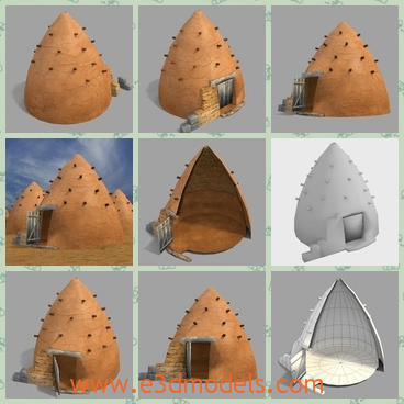 3d model the beehive home in the desert - This is a 3d model of the beehive home in the desert,which is the traditional type and the ancient materials are special.