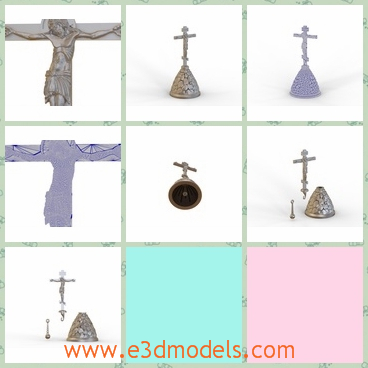 3d model the bell - This is a 3d model of the bell and the cross,which is the statue of the Christ.The model is printable.