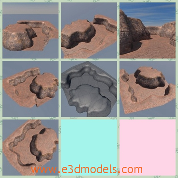 3d model the big rock - This is a 3d model of the big rock,which is the typical landscape in the area.The model is made in high quality.