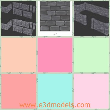 3d model the brick wall - This is a 3d model of the brick wall,which is hard and tall.The model is created with good quality.