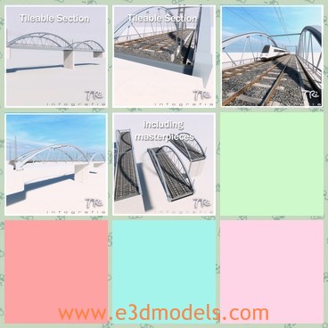 3d model the bridge - This is a 3d model of the bridge with railway,which is large and made with high quality.The railway is common in China and many people choose the transportation.