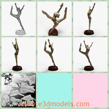 3d model the bronze statue - This is a 3d model of the bronze statue,which is a sculpture on the stand dancing and flying.THe model is famous in the world.
