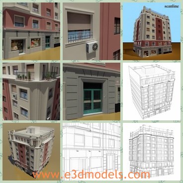 3d model the building - This is a 3d model of the building,which is created with balcony and used as the hotel.
