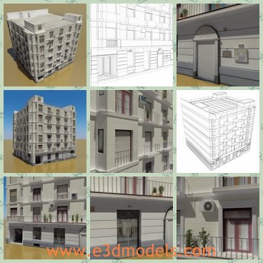 3d model the building - This is a 3d model of the building,which is created with balcony.The building is commercial.