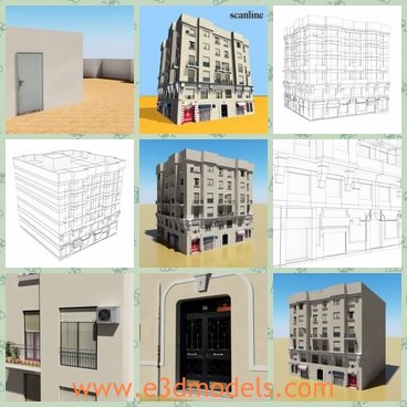 3d model the building - This is a 3d model of the building,which is built as the office building.There are shops,banks and restaurants.