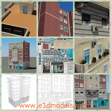 3d model the building - This is a 3d model of the building with airconditioners.The model is modern and high and expensive.