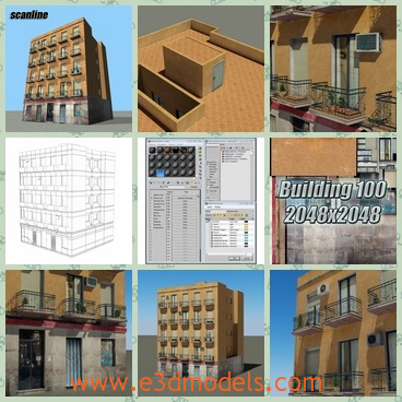 3d model the building built with bricks - This is a 3d model of the building built with bricks,which is modern and with the commercial zones.