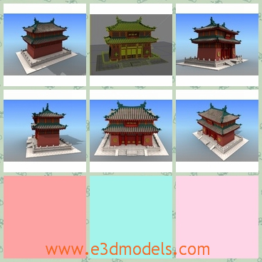 3d model the building in Chinese style - Thisis a 3d model of the Chinese architecture,which is the traditional temple made in grand materials.