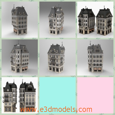 3d model the building in Germany - This is a 3d modle of the building of a bank,which was built  in 1754. The building is located in Germany on the Kaizerplatz in Wuppertal-Vohwinkel and was originally occupied by the von der Heydt-Kersten the bank.
