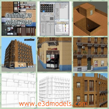 3d model the building in modern - This is a 3d model of the building in modern,which is newly made and in the European style.