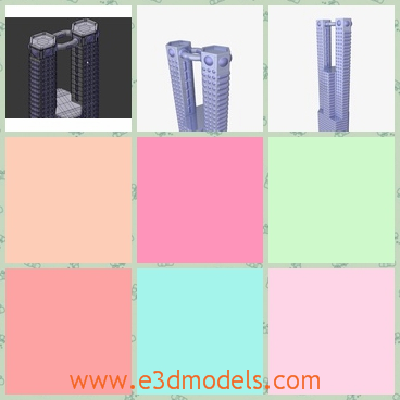 3d model the building in modern - This is a 3d model of the modern building,which is tall and is the most fashionable architecture.