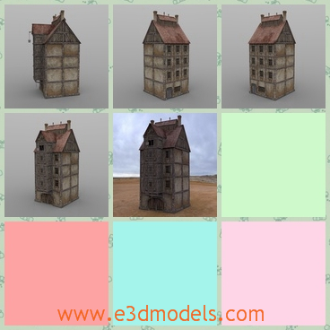3d model the building in the medieval time - This is a 3d model of the building in the medieval time,which is ancient and old and abandoned.