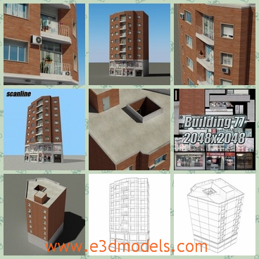 3d model the building in yellow - This is a 3d model of the building in yellow,which is tall and modern.The model is built for commercial purpose.