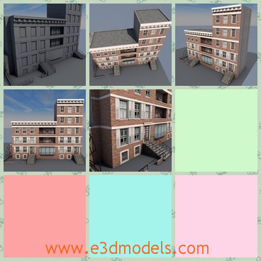 3d model the building of apartment - This is a 3d model of the building of apartment,which is ready to rent.The model was built in the suburban areas.