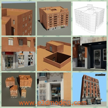 3d model the building on the ground - This is a 3d model of the building on the ground,which is in the European style.The model is mixed with the modern style.