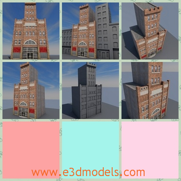3d model the building with balconies - This is a 3d model of the building with balconies,which is built for commercial usage.The building is special and made in high quality.