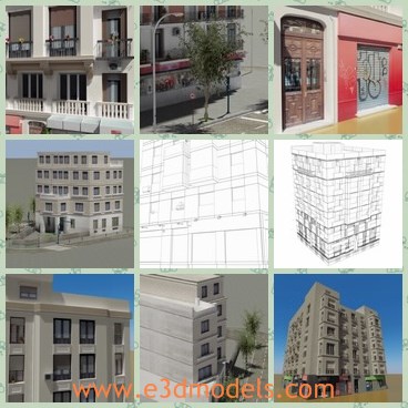 3d model the building with bank - This is a 3d model of the building with bank,which is modern and charming.The building is built near the bank and office.