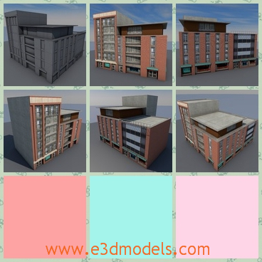 3d model the building with bricks - This is a 3d model of the building with bricks,which are red and solid.The model looke like the storage of a factory.