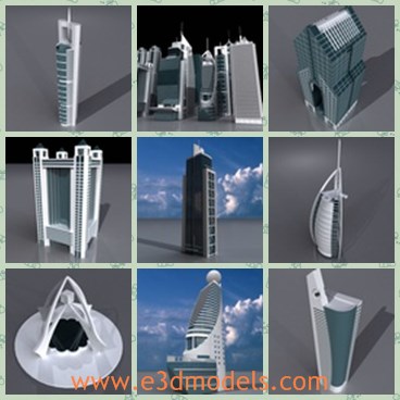 3d model the building with glass - This is a 3d model of the building with glass,which is tall and modern.The model is made of glass,bricks and steel materials.