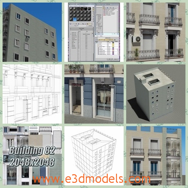 3d model the building with hotels - This is a 3d model of the building with hotels,which is modern and safe.The model is build with detailed textures.