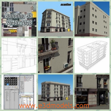 3d model the building with stores - This is a 3d model of the building wirh stores,which is made with high resolution textures.