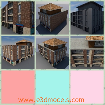 3d model the building with the roof - This is a 3d model of the building with the roof,which is modern and spacious.The internal is more glorious.
