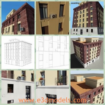 3d model the building with windows - THis is a 3d model ofthe building with windows,which is built as the office building.The hotel and the government are near the building.