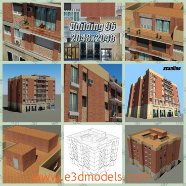 3d model the buildings made with bricks - This is a 3d model of the buildings made with bricks,which are not tall but stable and solid.The buildings link to the shops and supermarkets.