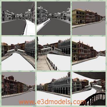 3d model the buildings of Venice - This is a 3d model of the buildings of Venice,which is the European style.The model includes some historic ones, and some fictitious.