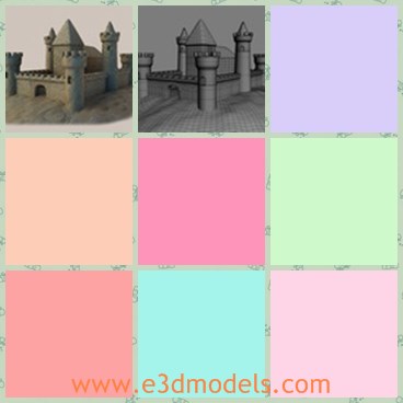 3d model the castle in ancient style - This is a 3d model of the castle in ancient style,which is old and special and gloomy.The model is surrounded by a thick wall.