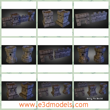 3d model the castle made in stone - This is a 3d model of the castle made in stone,which is the fort in the war times.The model is solid and safe.
