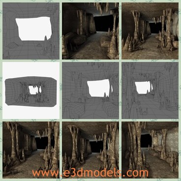 3d model the cavern - This is a 3d model of the cavern,which is large and made of rock materials.The model is the common landscape.
