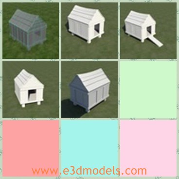 3d model the chicken coop - This is a 3d model of the chicken coop,which is small and made of wooden materials.The model is printable and can be changed according to your like.