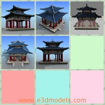 3d model the Chinese architecture - This is a 3d model of the Chinese architecture,which is the common temple in life.THe building is the most popular style in Asian countries.