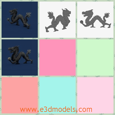 3d model the Chinese dragon - This is a 3d model of Chinese dragon,which is the specific symbol of China.The model is not like the real one that made ind China.The model looks short and not fierce enough.