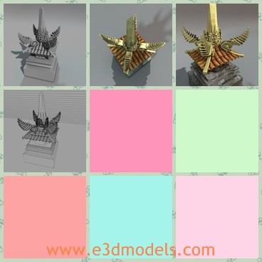 3d model the Chinese roof - This is a 3d model of the Chinese roof,which is the necessary element of the Asian countries.The model is textured and made with high quality.