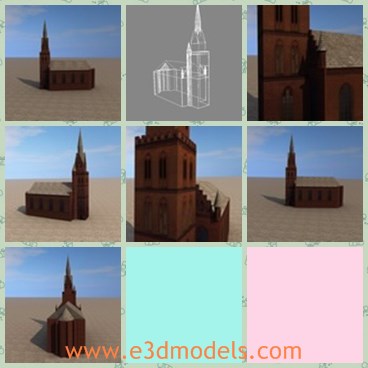 3d model the church - This is a 3d model of the gothic church,which is old and elegant.The model is made in the European style,which owns a large and great hall.