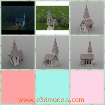 3d model the church in ancient style - This is a 3d model of the church in ancient stylw,which is simple but old and unique.The model are the typical building in Europe.